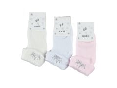 Kıvrık Taşlı Havlu Kız Çocuk Çorap