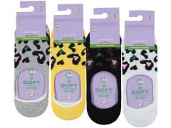 Kadın Penye Dikişsiz Silikonlu Babet Çorap 12'li Paket