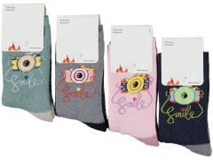 Kız Çocuk Desenli Havlu Soket 12'li