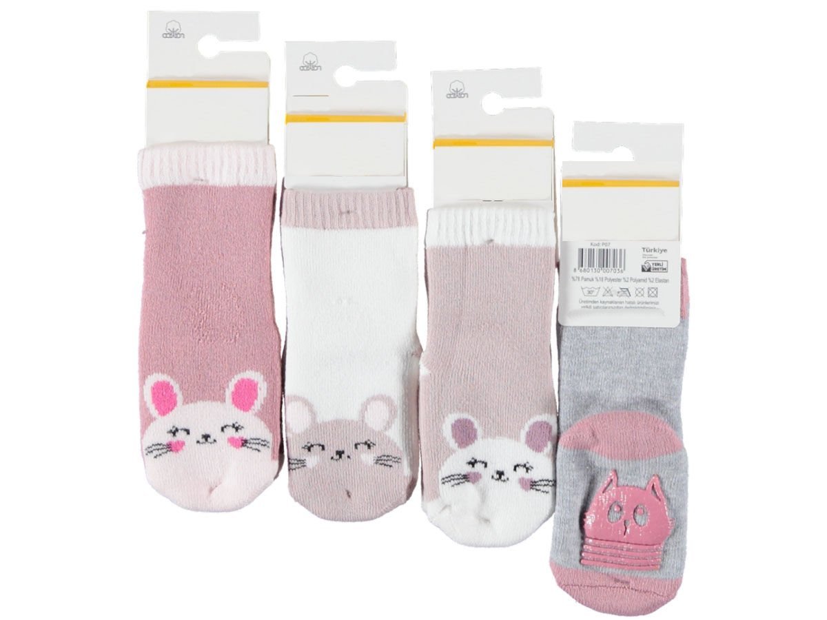Erkek/Kız Çocuk Havlu Kaymaz Taban Çorap 12'li