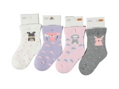 Kız Çocuk Desenli Havlu Kışlık Soket Çorap 12'li