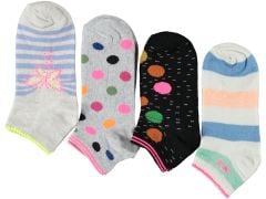 Ekonomik Desenli Penye Kadın Patik Çorap 12'li Paket