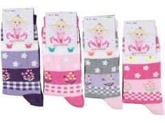 Kız Çocuk Desenlik Kışlık Soket Çorap 12'li