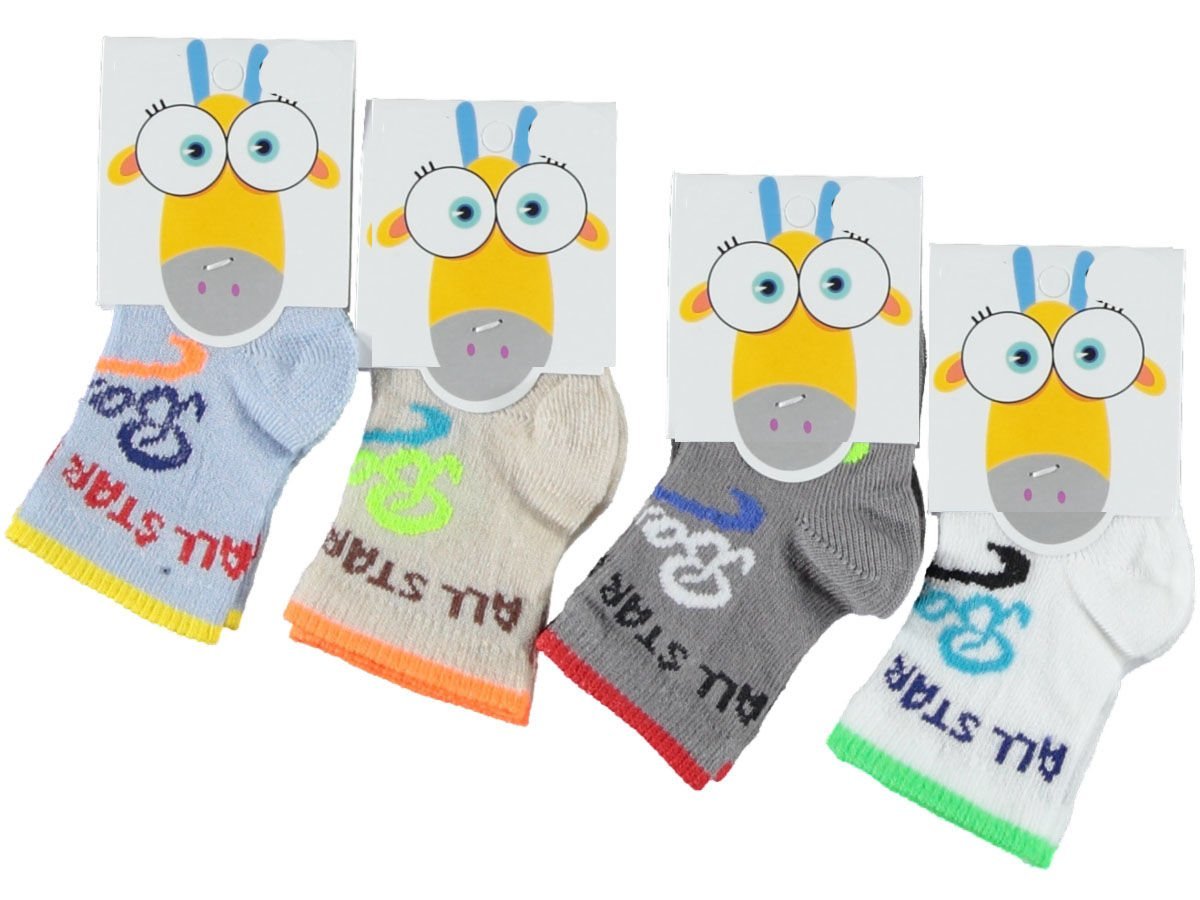 Erkek Bebe Kışlık Desenli Kışlık Soket Çorap 12'li