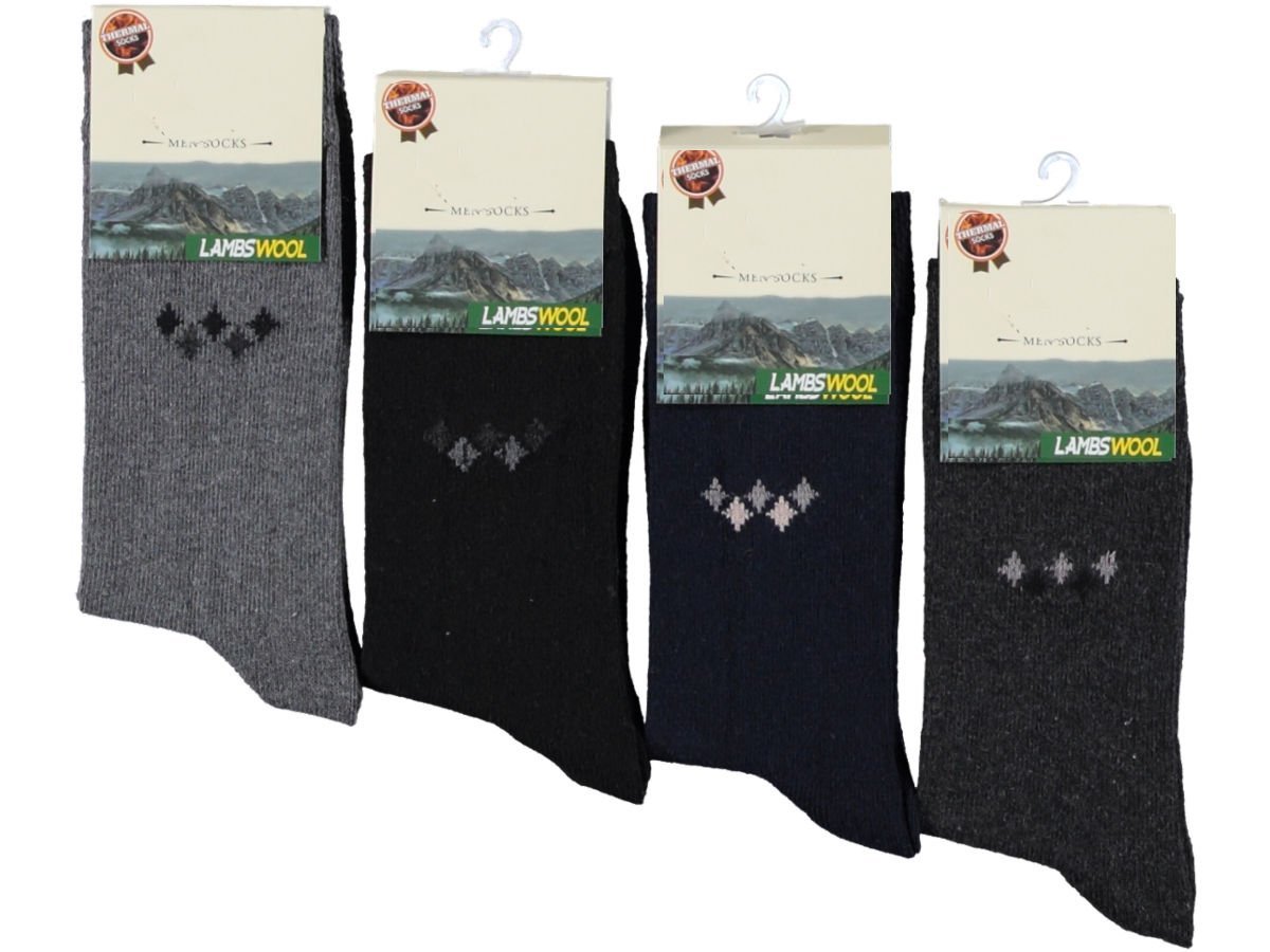 Erkek Kışlık Lambswool Çorap 12'li Paket