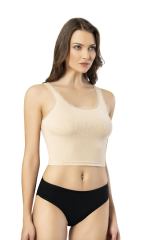 Kota 6438 Kadın Kaşkorse Dantelli Geniş Askılı Crop