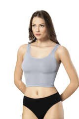 Kota 6438 Kadın Kaşkorse Dantelli Geniş Askılı Crop