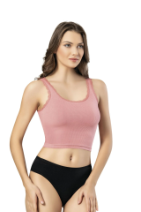 Kota 6438 Kadın Kaşkorse Dantelli Geniş Askılı Crop