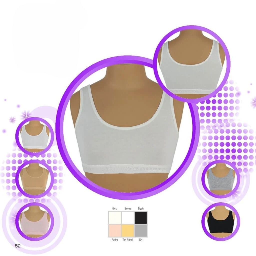 Dondeza 413 Düz Kalın Askılı Kız Çocuk Bustiyer 6 Lı