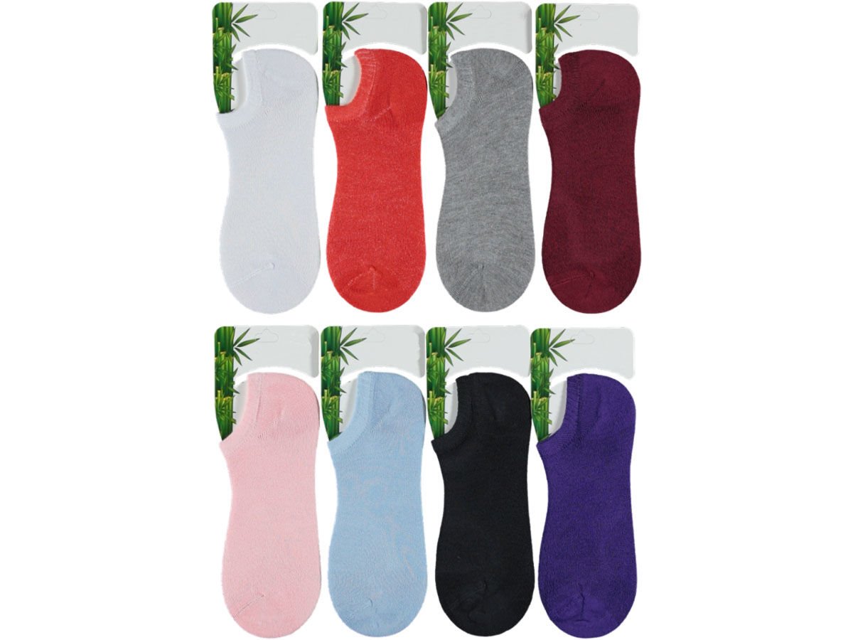Bambu Düz Renk Kadın Sneakers Çorap 12'li Paket