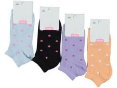 Likrali Patik Çorap Desenli 12'li Paket