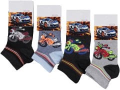 Ekonomik Desenli Erkek Çocuk Patik Çorap 12'li