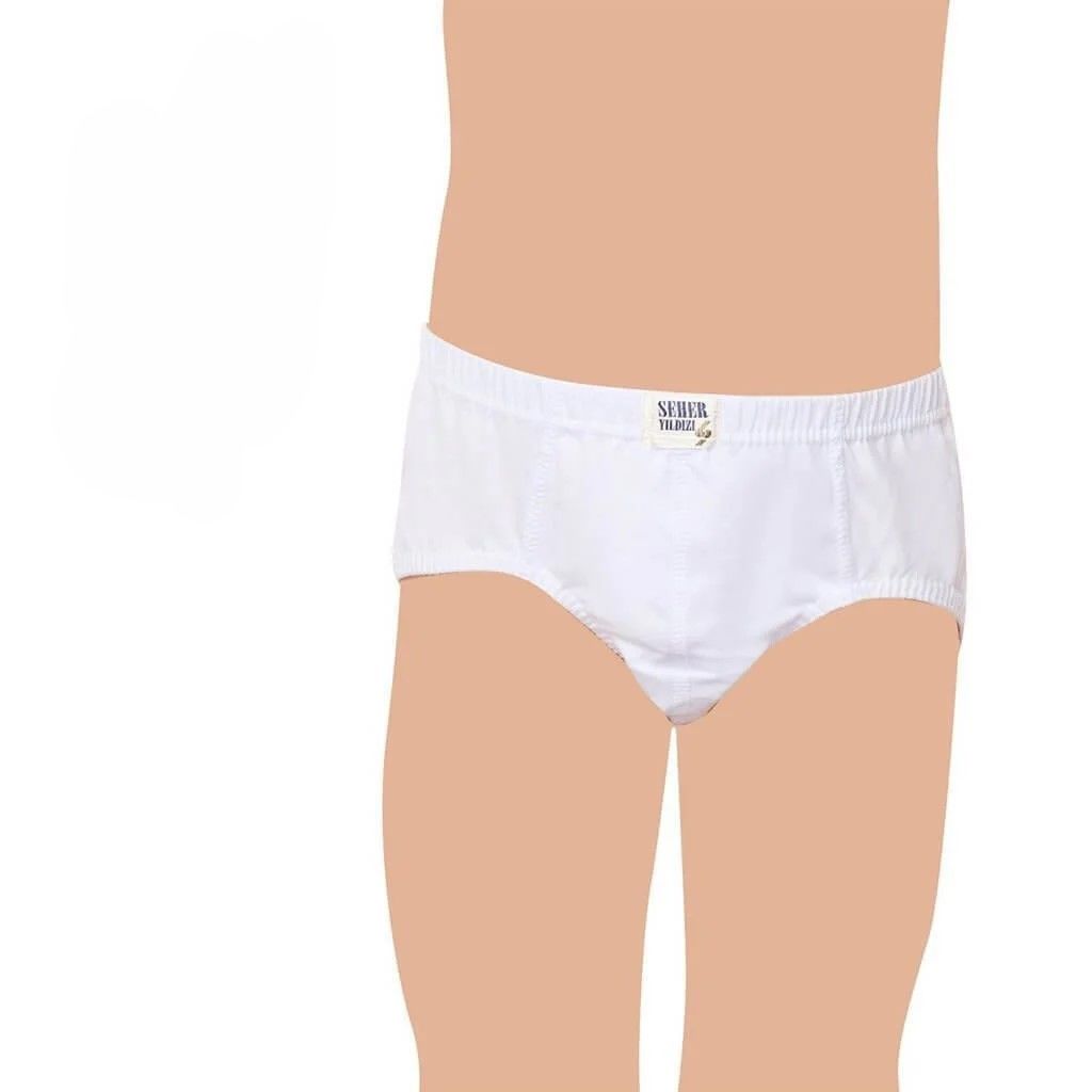 Seher Beyaz Erkek Çocuk Kom Slip Külot 6'li