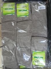 Anne Çorabı Dizaltı Yünlü Çorap 12 Adet