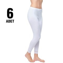 Tutku Bayan Uzun Dantelli Tayt 6'lı