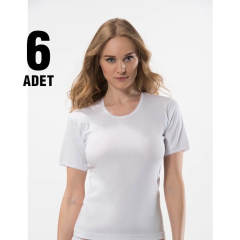 Tutku Beyaz Kaşkorse Bayan  Bisiklet Yaka Atlet 6'lı