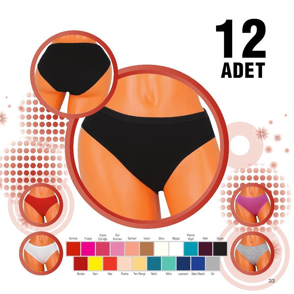 Dondeza 202 Düz Bayan Ara Beden Külot 12'li