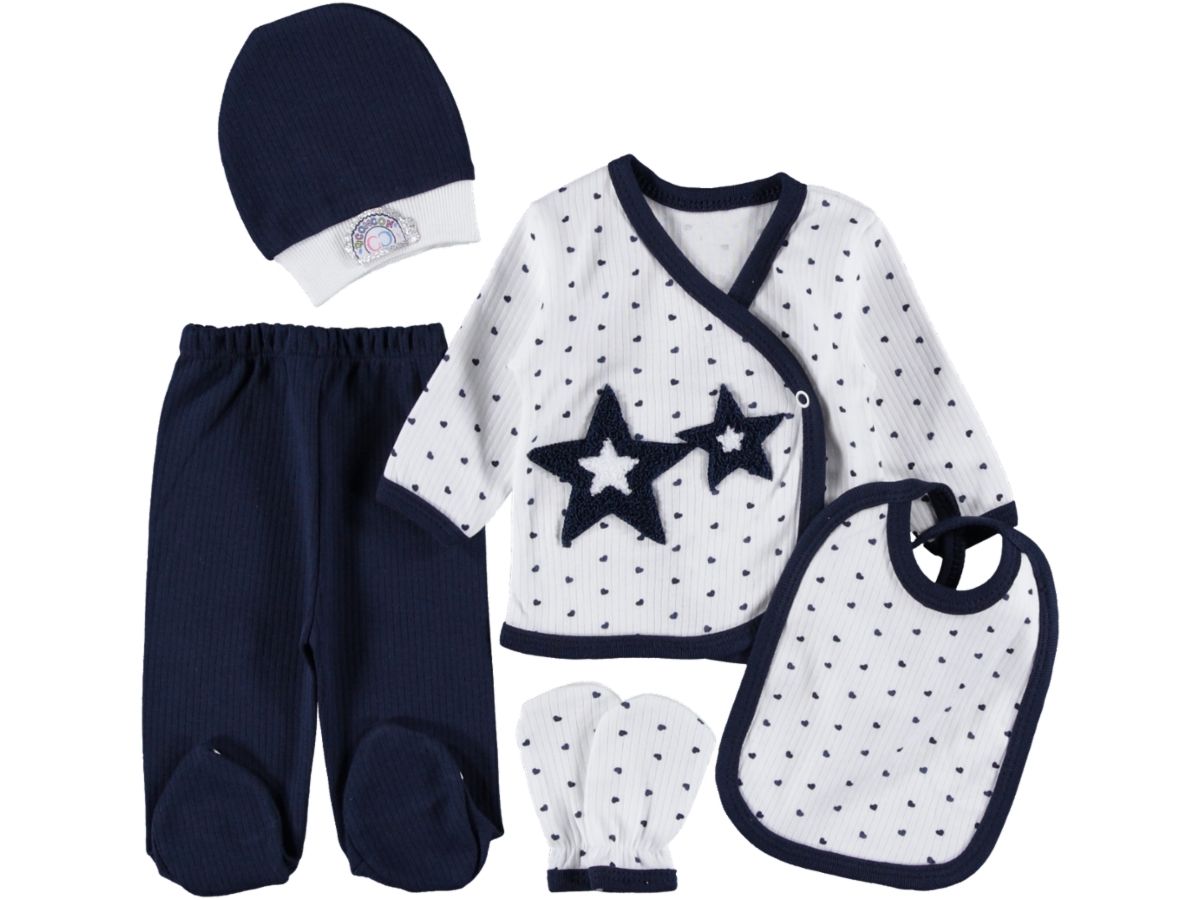 Yıldızlı Süzine 5 Parça Zıbın Seti