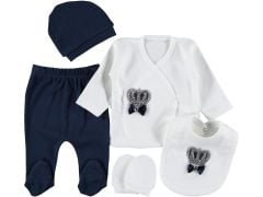 Erkek Taşlı 5 Parça Zıbın Set