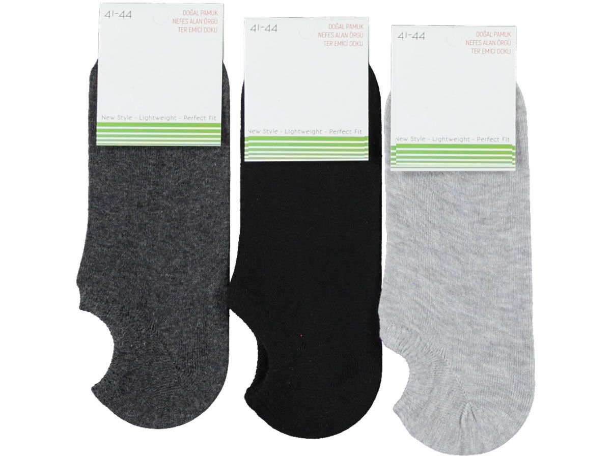 Ekonomik Düz Renk Erkek Sneakers Çorap 12'li