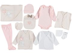 Kız Balonlu Tavşan 10 Parça Zıbın Set