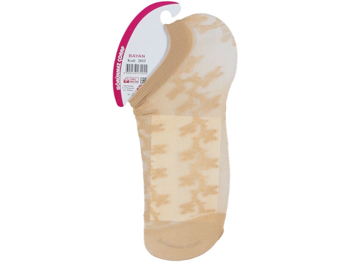 Jakarlı Sneakers Kadın Patik Çorap Yazlık 12'li