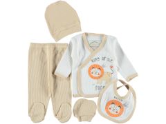 Aslan Kral Nakışlı 5 Parça Zıbın Seti