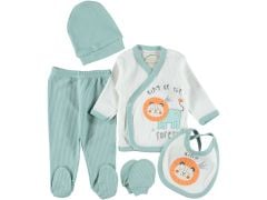 Aslan Kral Nakışlı 5 Parça Zıbın Seti