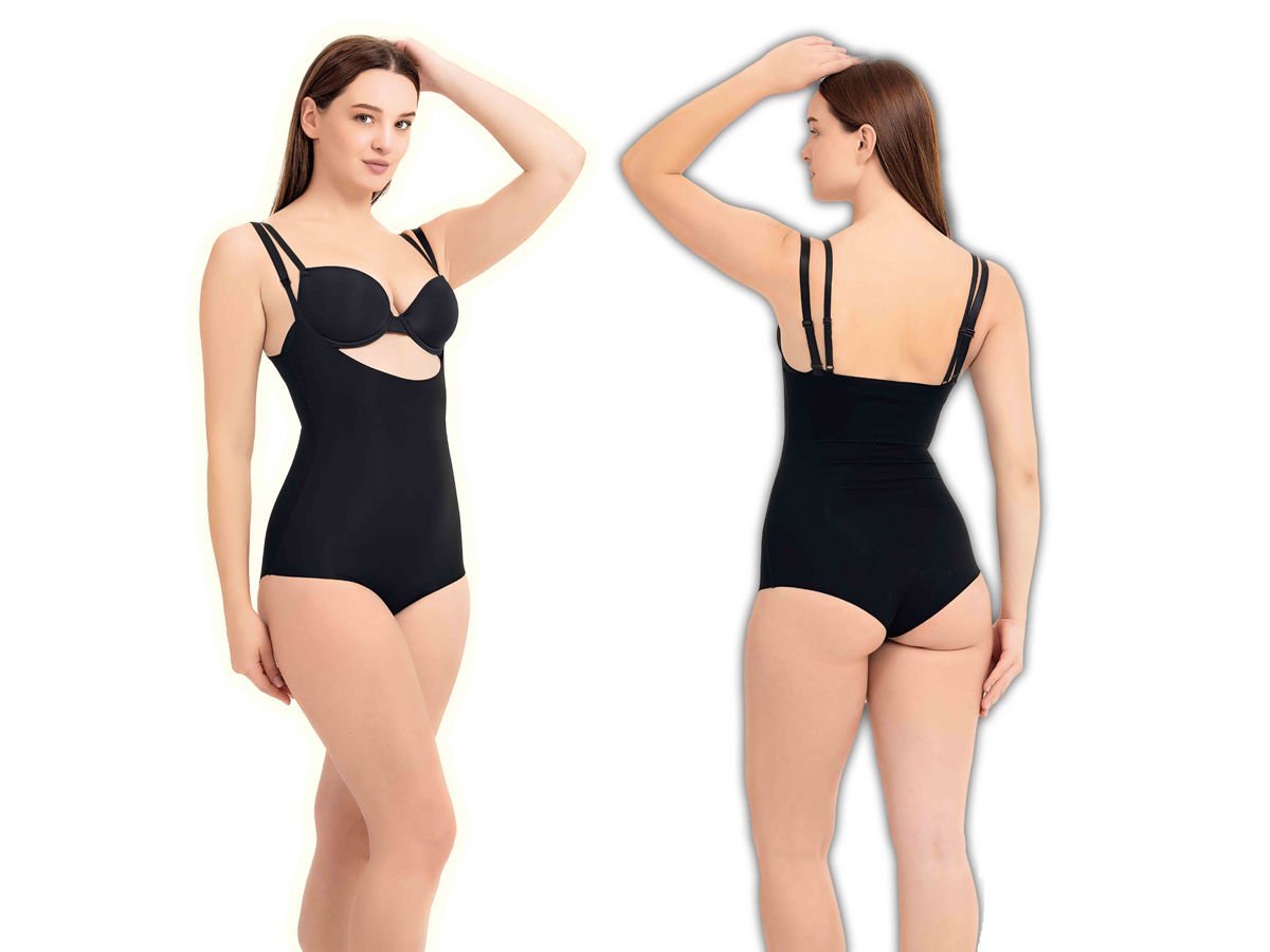 Kadın Lazer Kesim Göğüs Altı Çıtçıtlı Body Korse