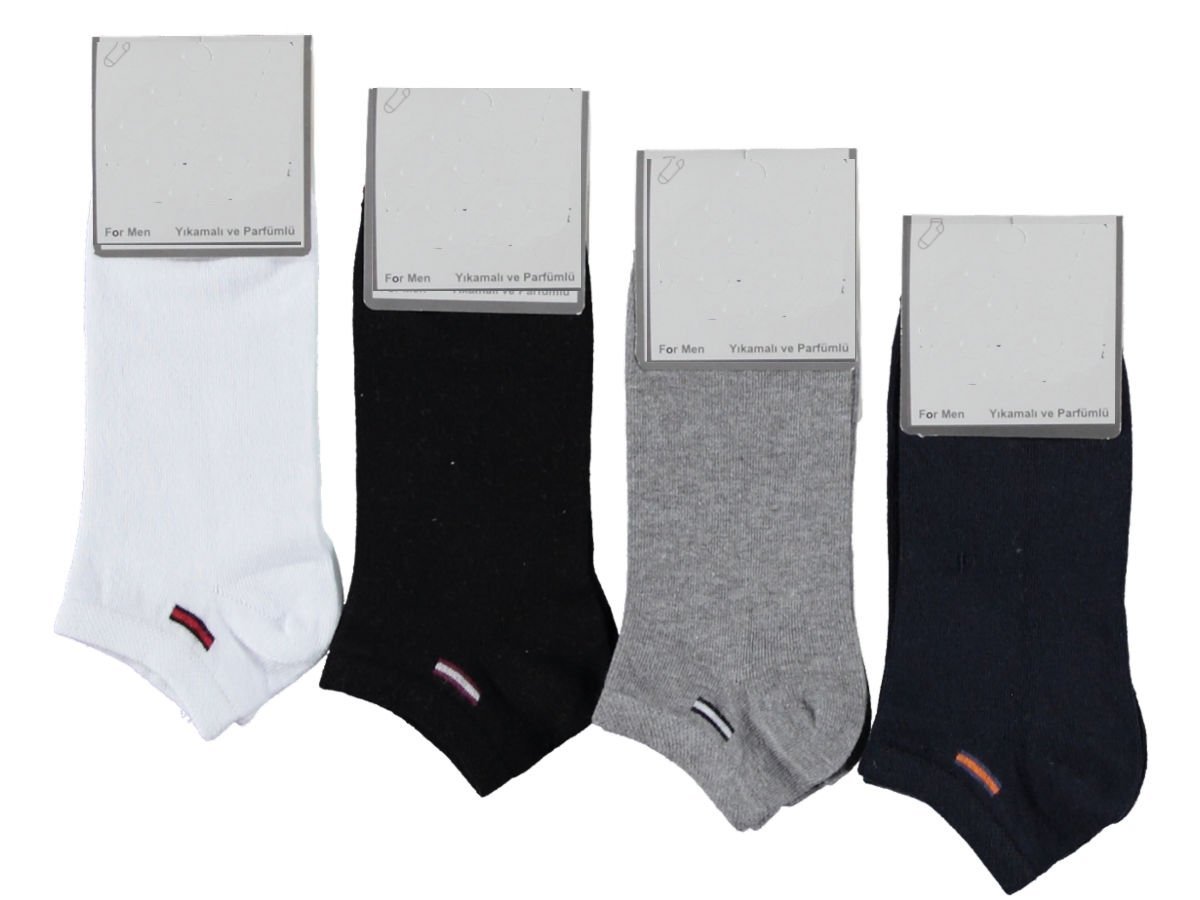 Desenli Erkek Patik Çorap 12'li Paket