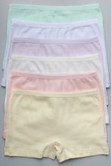 Kız Çocuk Raporlu Fitilli Pamuklu Yumuşacık Boxer 6'lı