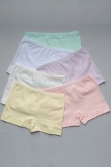 Kız Çocuk Raporlu Fitilli Pamuklu Yumuşacık Boxer 6'lı