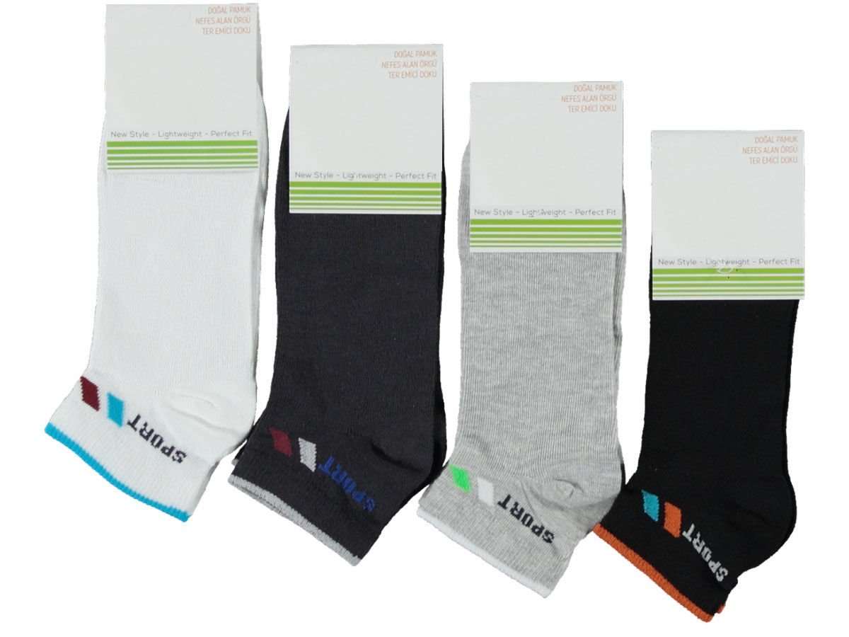 Ekonomik Penye Erkek Patik Çorap 12'li Paket