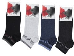 Desenli Erkek Patik Çorap 12'li Paket