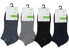 Kaliteli Bambu Desenli Erkek Patik Çorap 12'li Paket