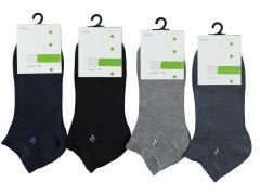 Kaliteli Bambu Desenli Erkek Patik Çorap 12'li Paket