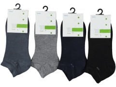 Kaliteli Bambu Desenli Erkek Patik Çorap 12'li Paket