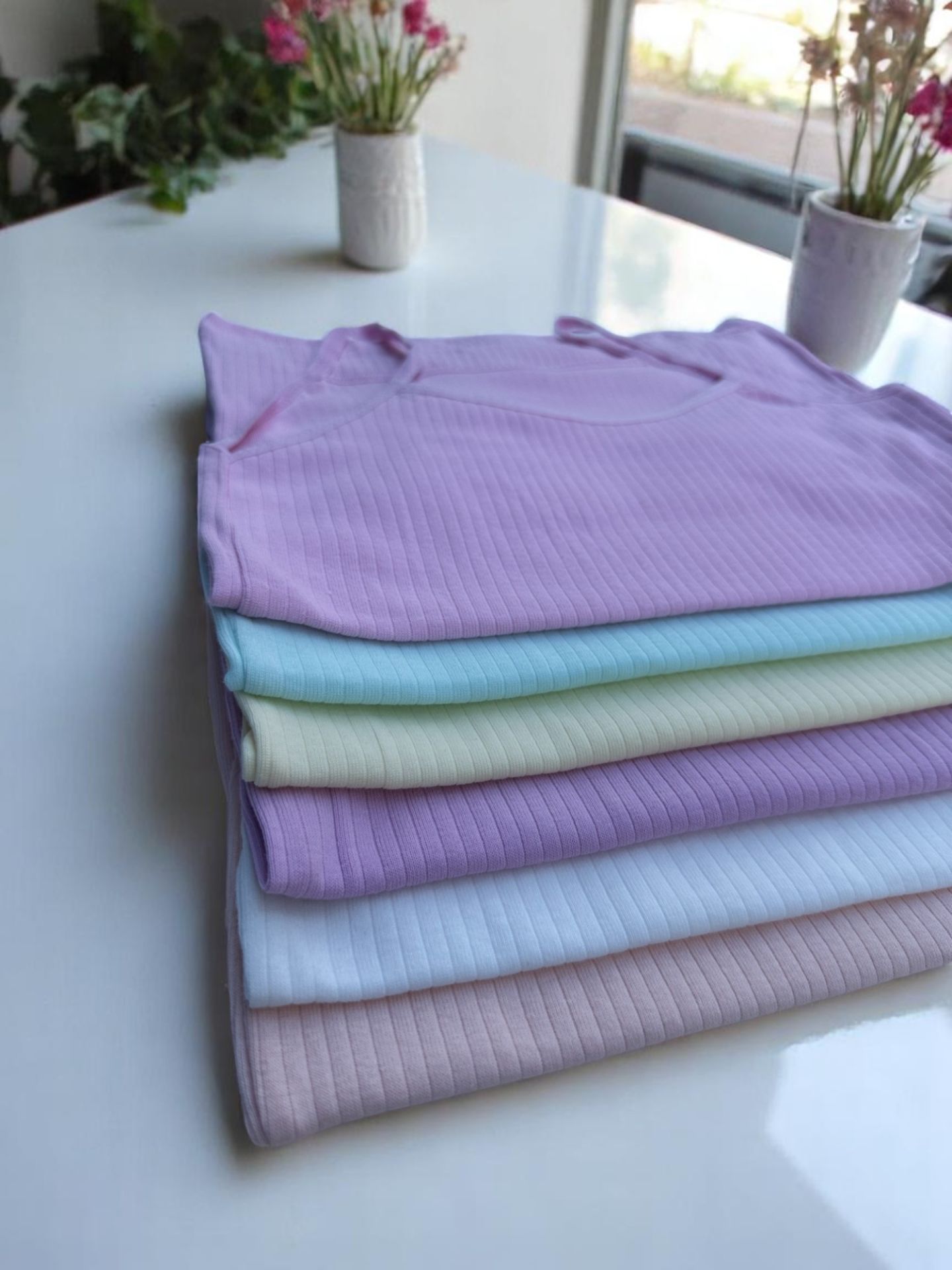 6'lı Kız Çocuk İp Askılı Fitilli Esnek ve Rahat Atlet