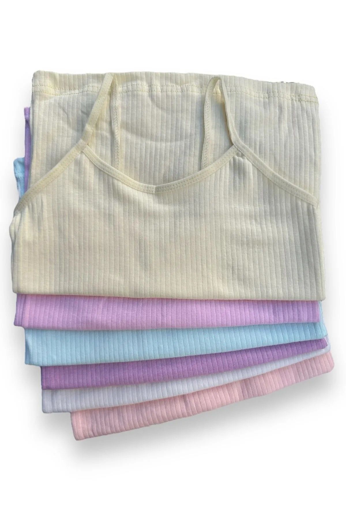 6'lı Kız Çocuk Fitilli Atlet Yumuşacık Ve Çok Esnek