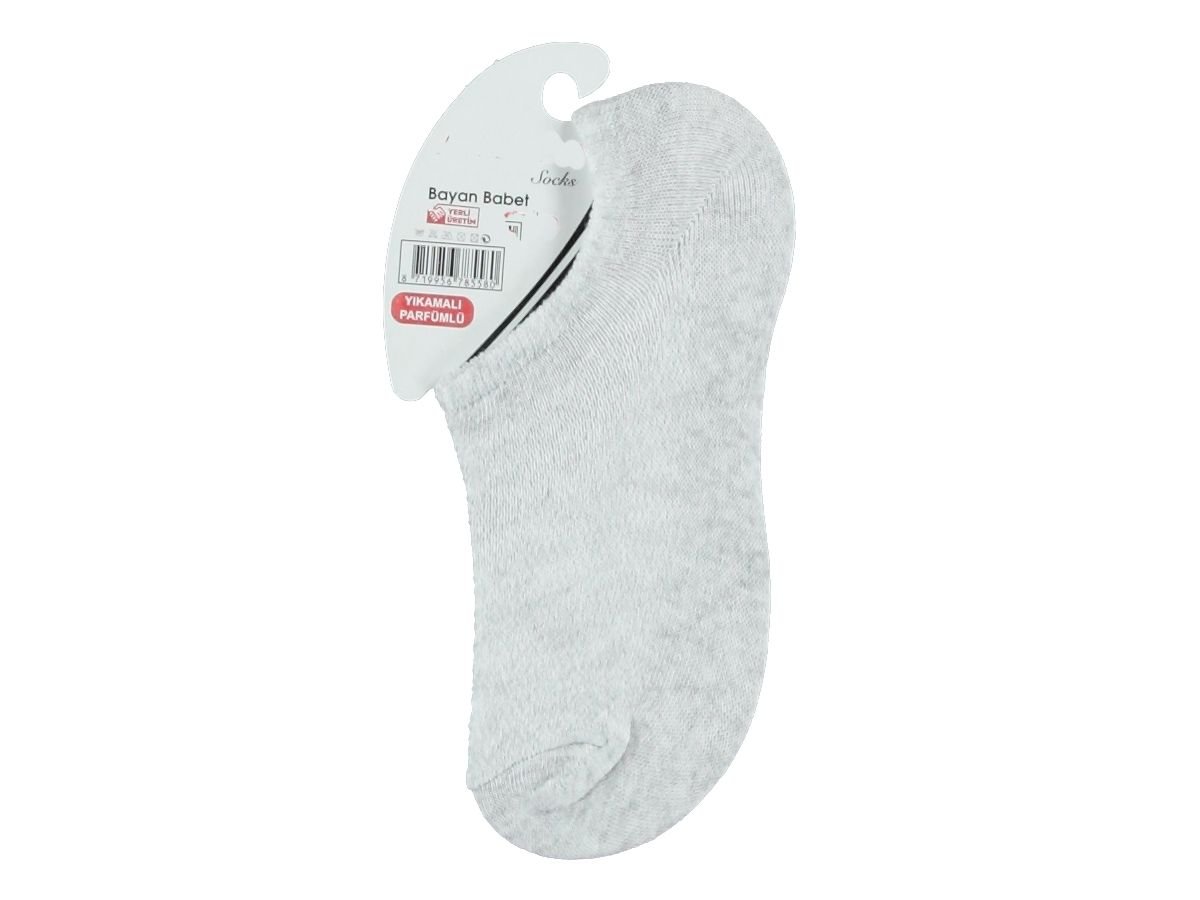 Süper Ekonomik Kadın Sneaker Patik Çorap Gri Renk 12'li