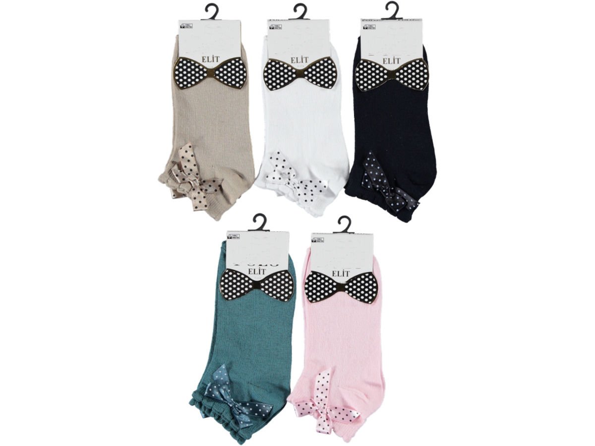 Kadın Kurdaleli Patik Çorap 12'li Paket