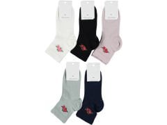 Kadın Dikişsiz Desenli Patik Çorap 12'li Paket