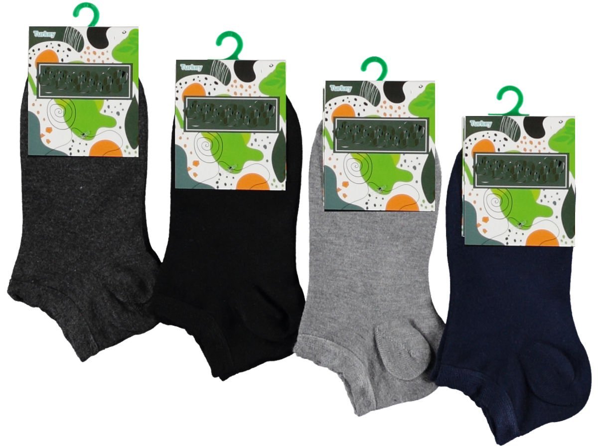 Kadın Bambu Düz Renk Patik Çorap 12'li Paket