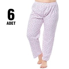 Hilal Yıldız Fiyonklu Bayan Empirme Tek Alt Pijama 6'lı