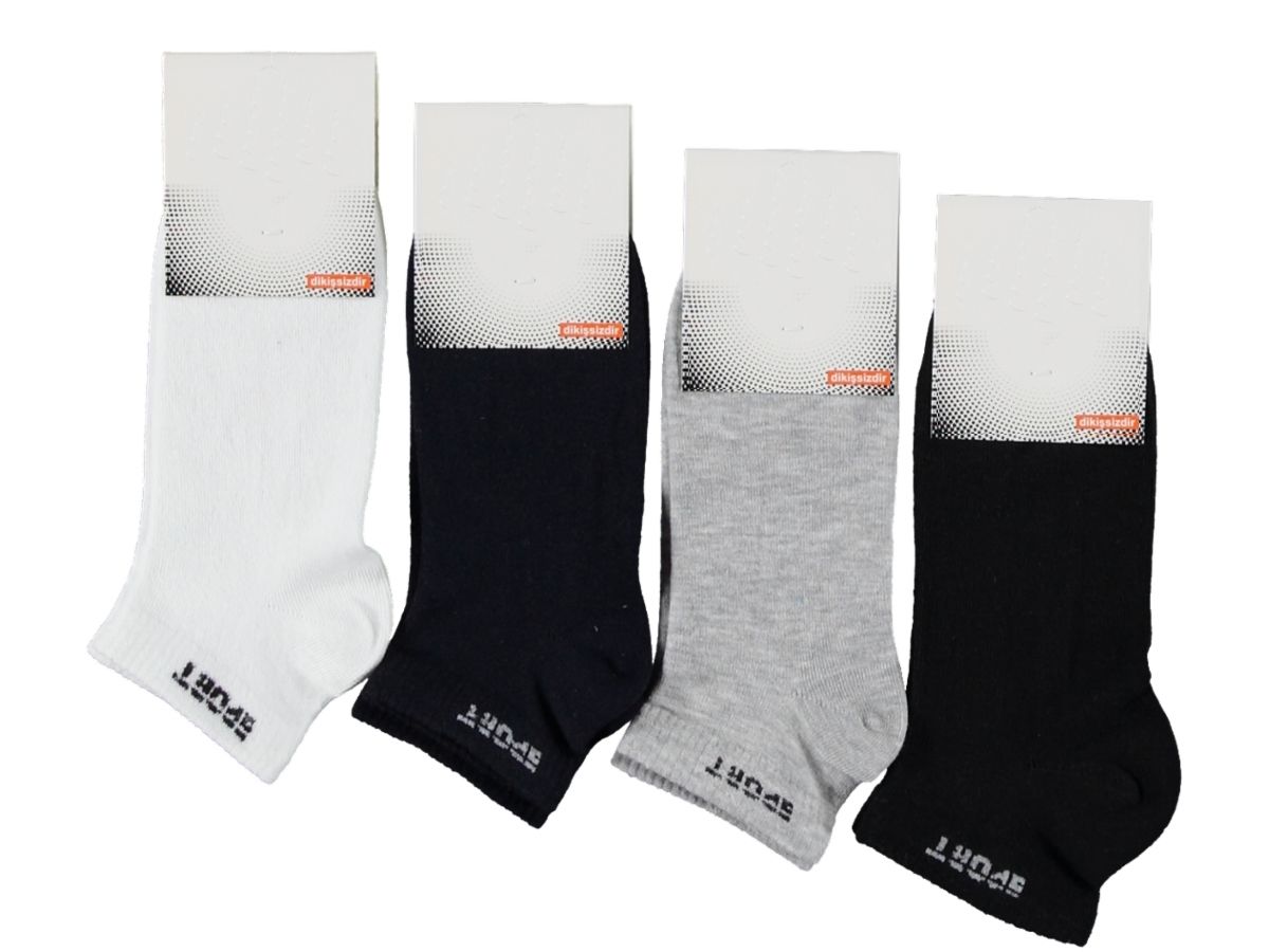 Dikişsiz Yıkamalı Kutulu Erkek Patik Çorap 12'li