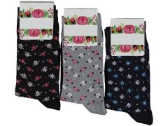 Kadın Desenli Soket Çorap 12'li Paket