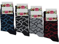 Kadın Desenli Soket Çorap 12'li Paket