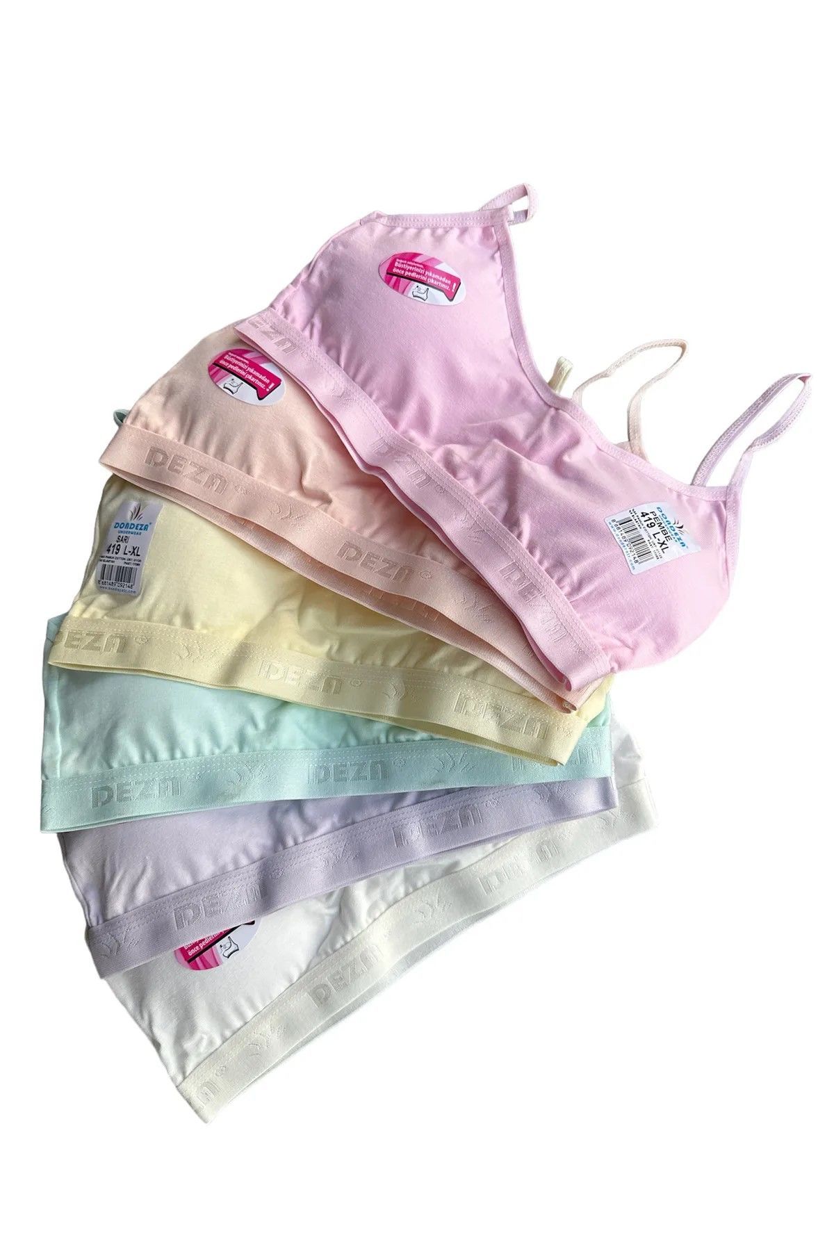 Dondeza Genç Kız Ip Askı Pedli Büstiyer Alıştırma Sütyeni Yarım Atlet 3'lü