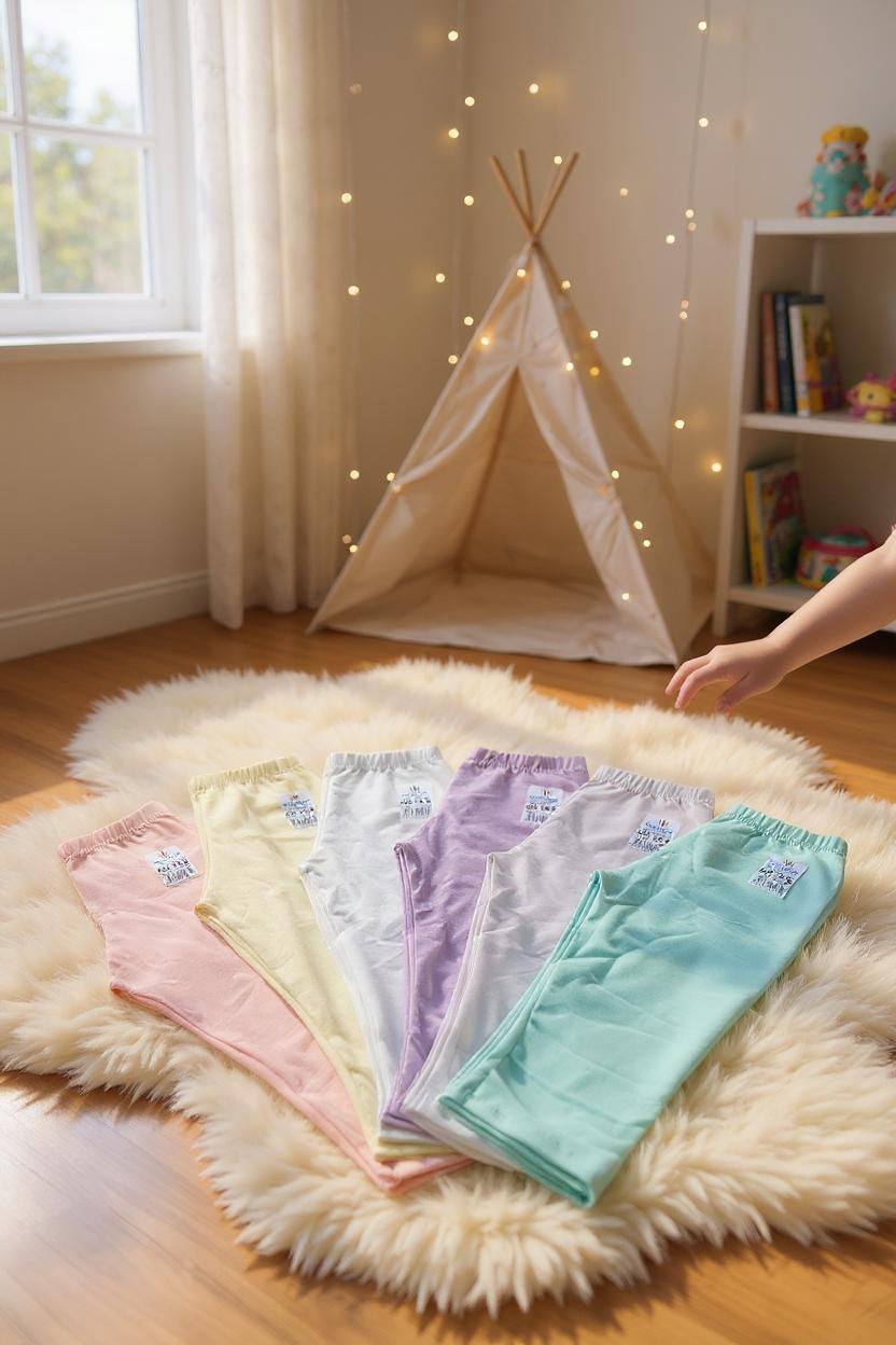 Kız Çocuk 3'lü Pamuklu Kapri Tayt