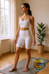 Kadın Yüksek Modal Kumaş Dizüstü Kısa Tayt Tekli